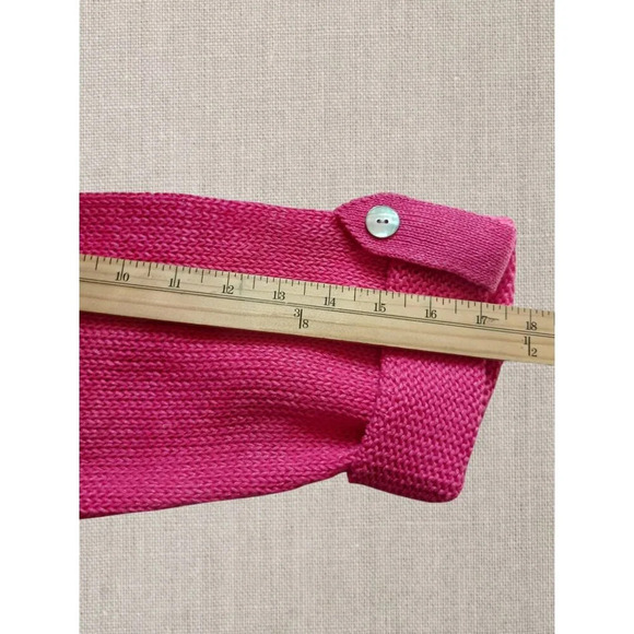 Chicos Womens Knit Cardigan Button Cuff Detail Begonia pink Size 2 - Picture 5 of 12